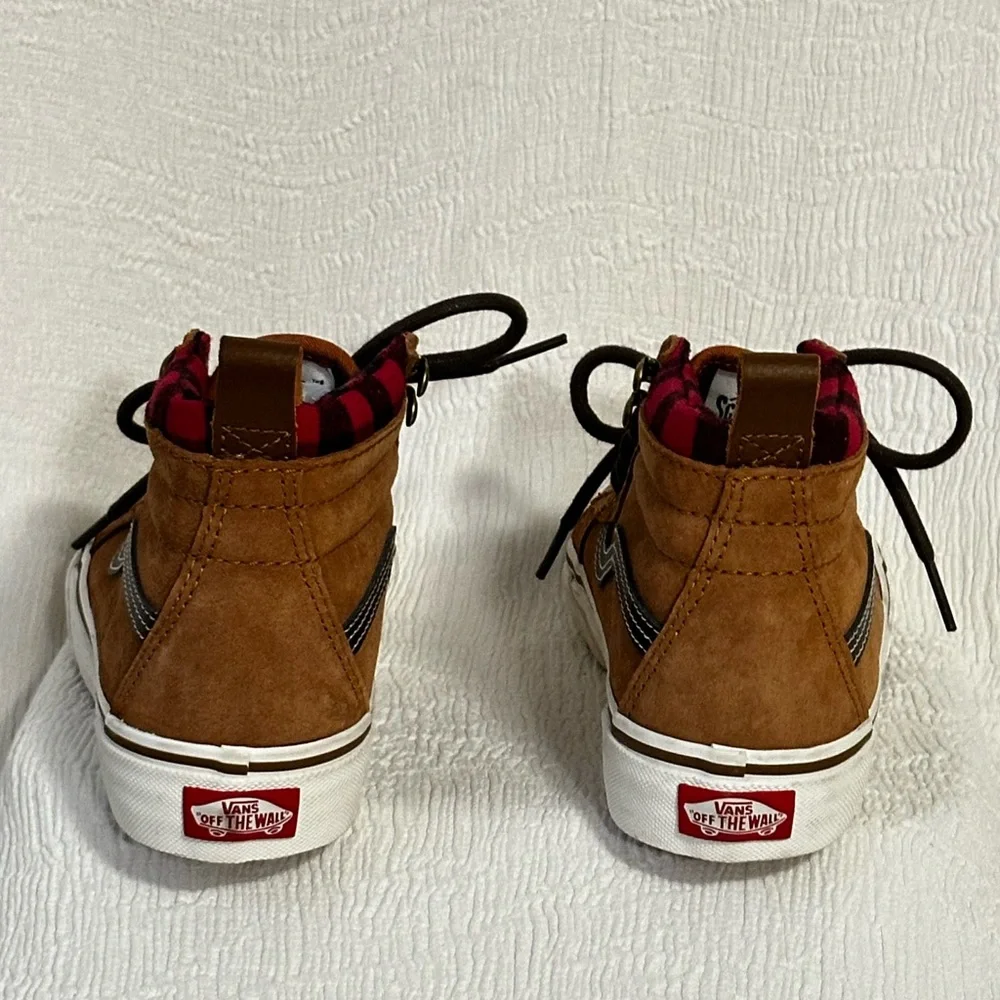 🪵🪓🏔️ Vans Sk8-Hi MTE Glazed Ginger Suede/Leather w/ Buffalo Plaid Lining New 🔥